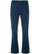 Twin-set Flared Trousers, Women's, Size: 50, Blue, Cotton/spandex/elastane