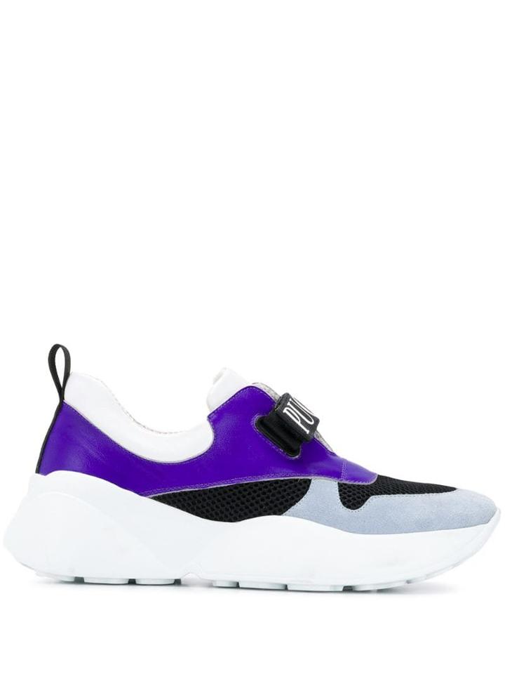 Emilio Pucci Bow Embellished Colourblock Velcro Sneakers - Purple
