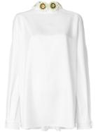 Talbot Runhof Embellished Blouse - White