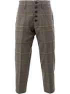 Christopher Nemeth Cropped Checked Trousers - Grey