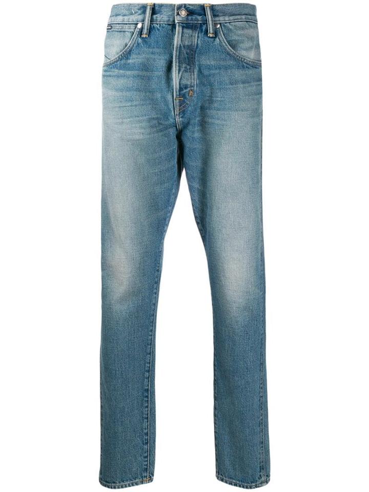 Tom Ford Stonewashed Slim-fit Jeans - Blue