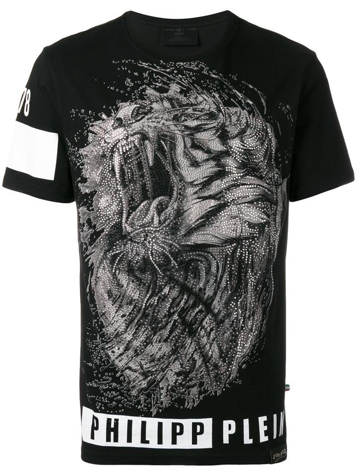 Philipp Plein Black Lion T-shirt, Men's, Size: Xxxl, Cotton