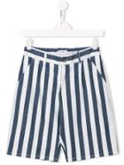 Paolo Pecora Kids Striped Shorts - Blue