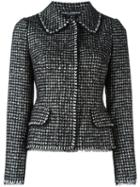 Dolce & Gabbana Tweed Jacket, Women's, Size: 48, Black, Silk/cotton/nylon/virgin Wool