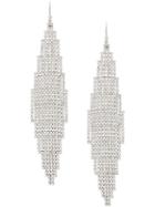 Saint Laurent Cascade Encrusted Earrings - Silver