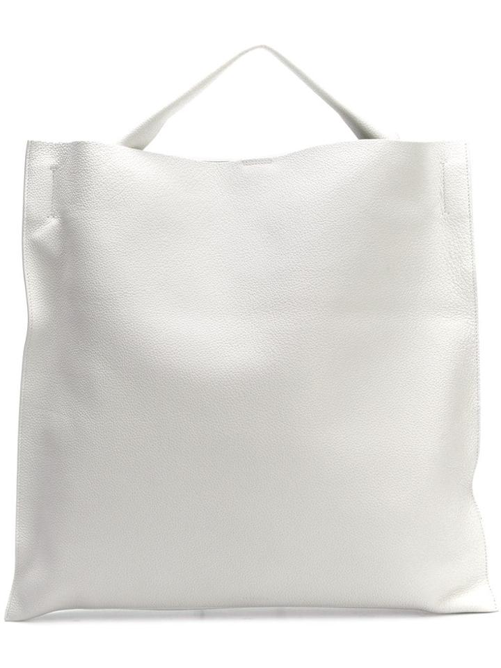 Jil Sander Grained Tote Bag - White