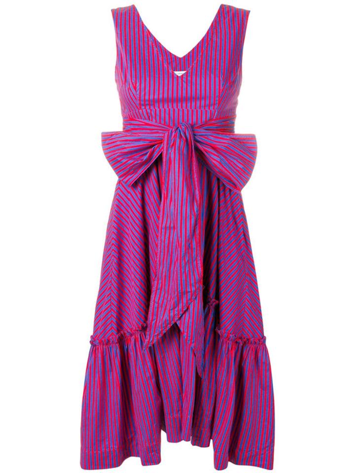 P.a.r.o.s.h. Camillo Striped Flared Dress - Blue