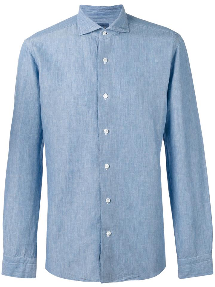 Barba - Buttoned Shirt - Men - Cotton - 43, Blue, Cotton
