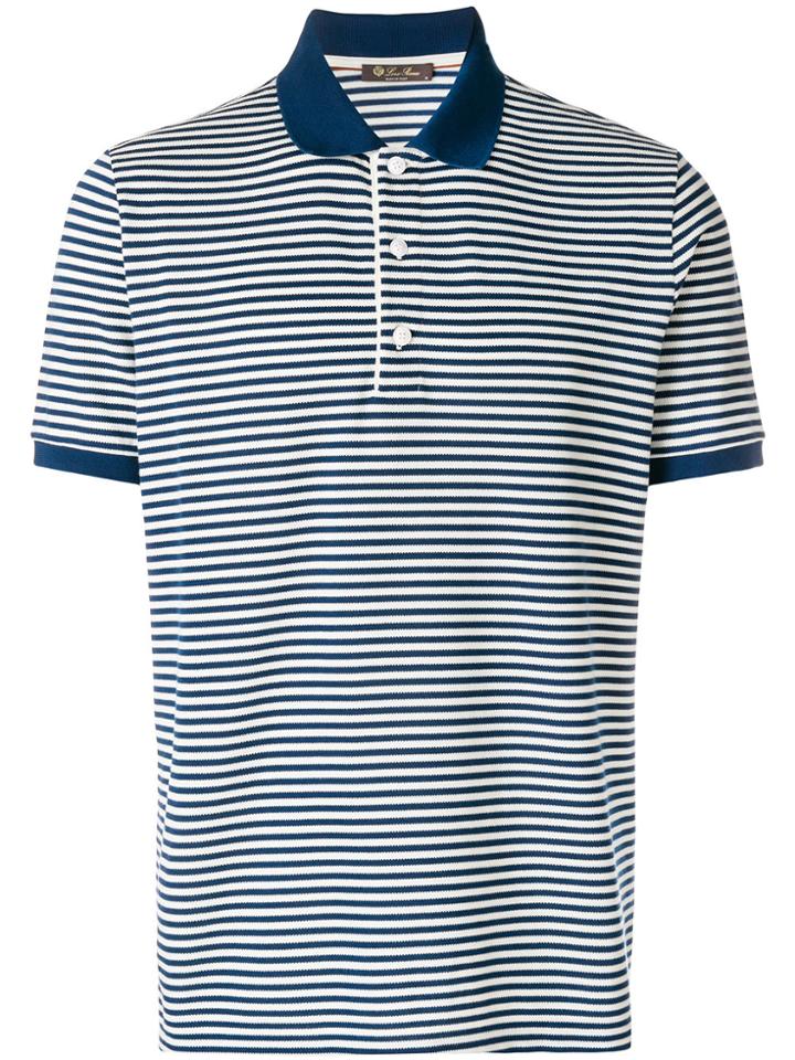 Loro Piana Striped Polo Shirt - White