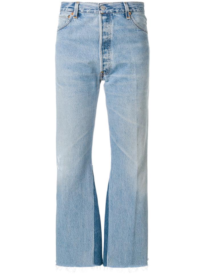 Re/done Paneled Frayed Jeans - Unavailable