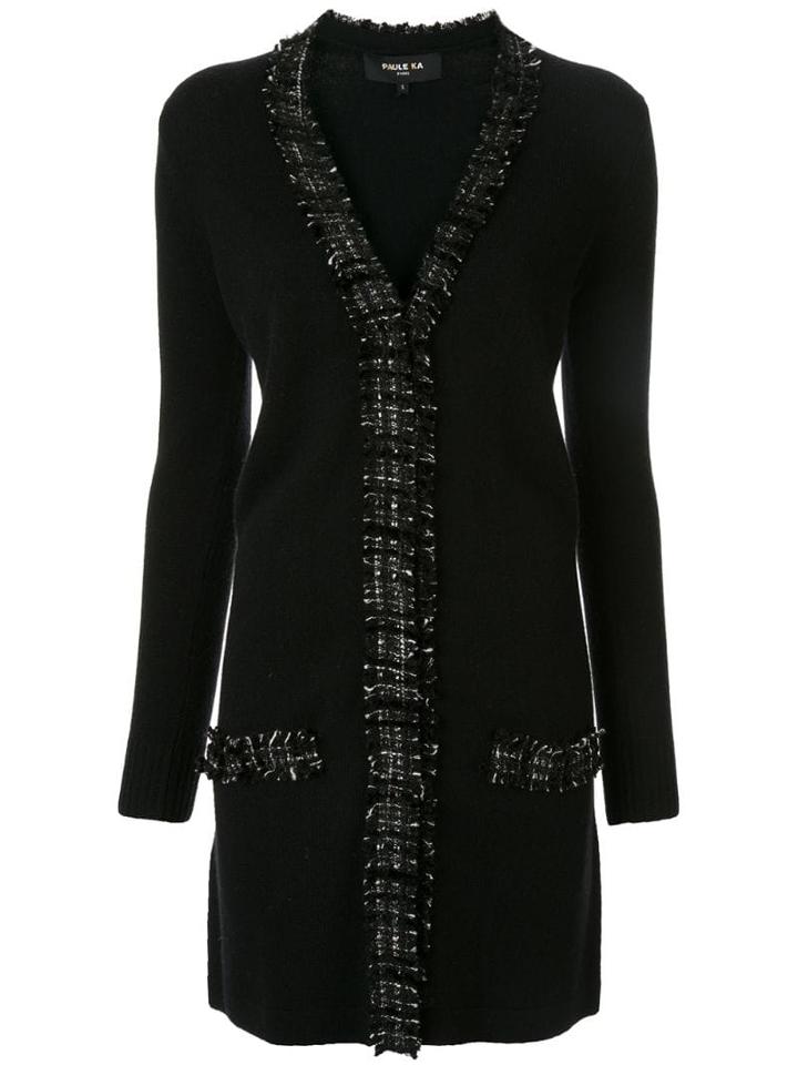 Paule Ka Fringed Long Cardigan - Black