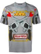 Dolce & Gabbana Gun Print T-shirt, Men's, Size: 48, Grey, Cotton