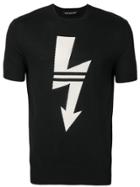 Neil Barrett Bolt Logo Knitted T-shirt - Black