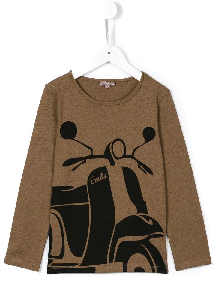 Emile Et Ida 'scooter' T-shirt, Boy's, Size: 8 Yrs, Brown