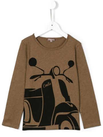 Emile Et Ida 'scooter' T-shirt, Boy's, Size: 8 Yrs, Brown