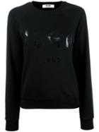Msgm - Logo Print Sweatshirt - Women - Cotton - Xs, Black, Cotton