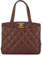 Chanel Vintage Quilted Tote, Women's, Brown