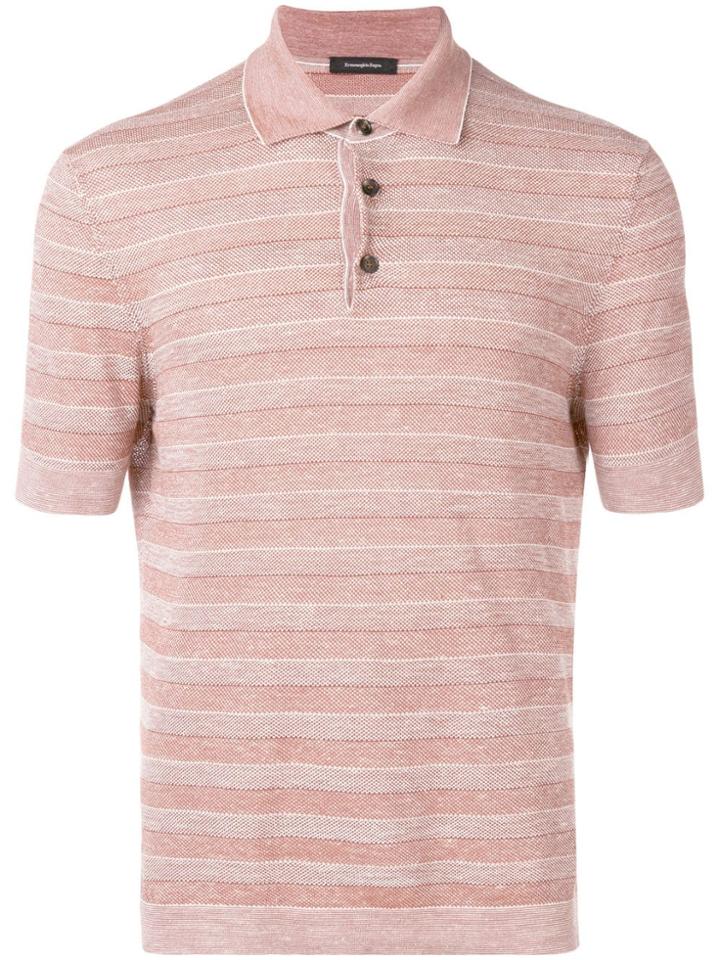 Ermenegildo Zegna Striped Polo Shirt - Brown