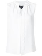 Derek Lam Pleated Placket Sleeveless Blouse, Women's, Size: 44, White, Silk