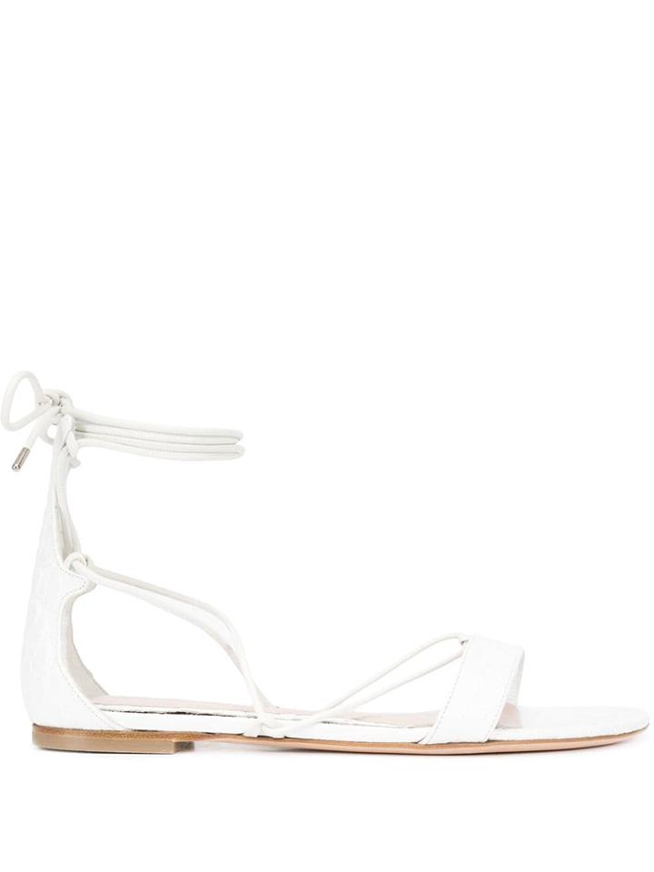 Alexander Mcqueen Ankle Strap Flat Sandals - White
