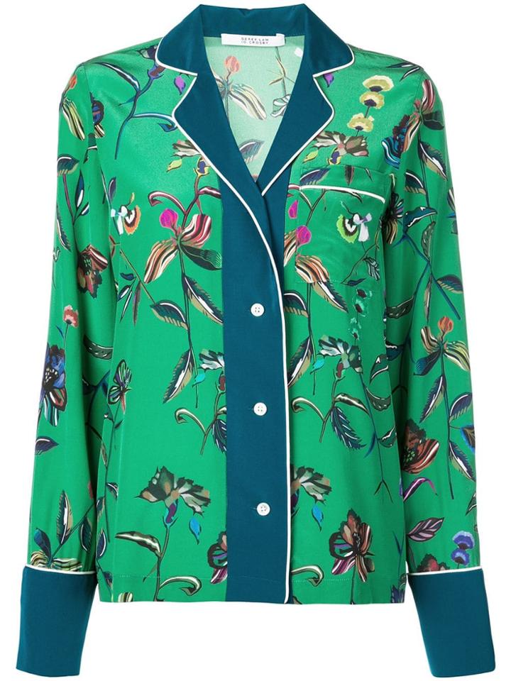 Derek Lam 10 Crosby Botanical Print Pajama Shirt - Green