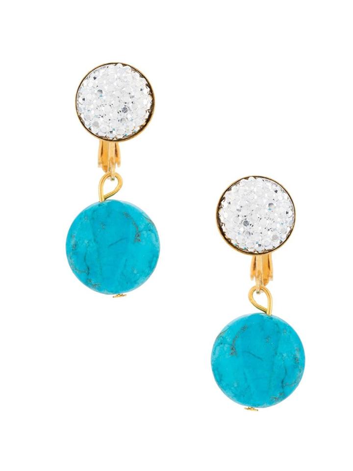 Serpui Gold Plated Earrings - Blue