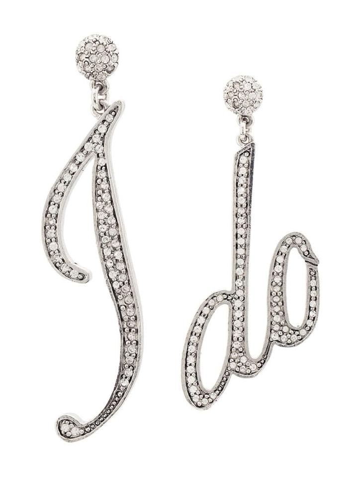 Oscar De La Renta 'i Do' Oversized Earrings - Silver