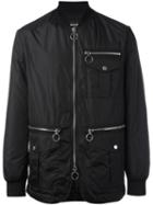 Dsquared2 Zip Detail Bomber Jacket, Men's, Size: 48, Black, Polyamide/polyester/polyurethane