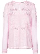 Dodo Bar Or Beaded And Embroidered Longsleeve Top - Pink & Purple