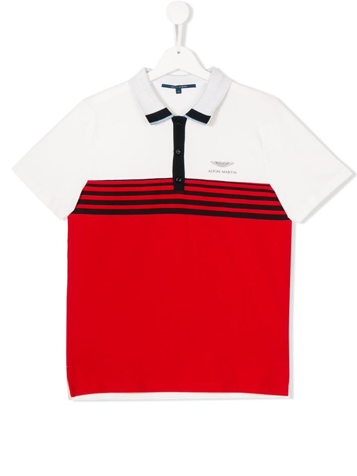 Aston Martin Kids Striped Detailing Polo Shirt - Red