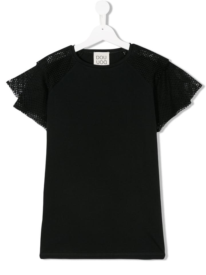 Douuod Kids Mesh Detail Top - Blue