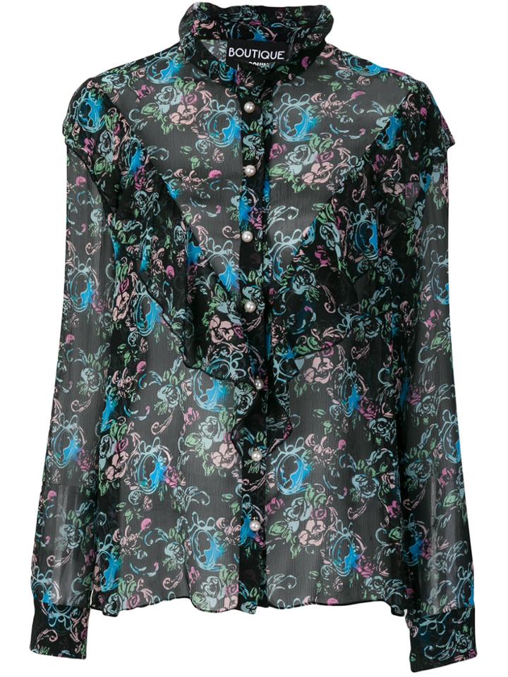 Boutique Moschino Floral Print Shirt - Black