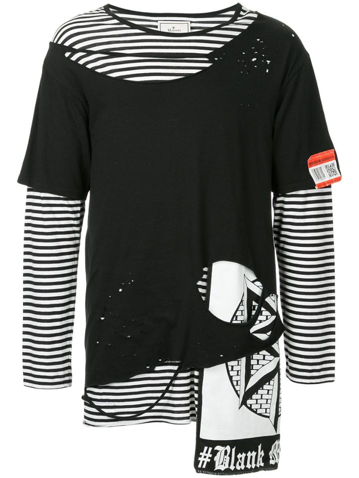 Maison Mihara Yasuhiro Distressed Layered T-shirt - Black