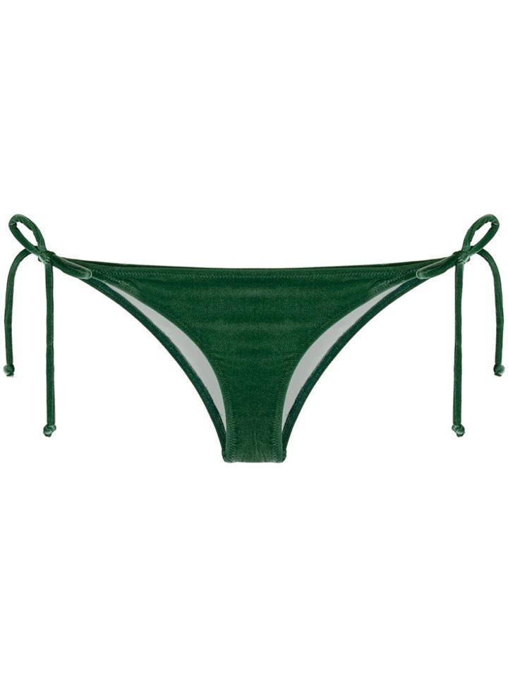 Solid & Striped Velvet Brazilian Bikini Bottom - Green