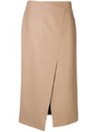 Paule Ka High Waisted Midi Skirt - Nude & Neutrals