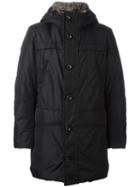 Peuterey Zipped Mid Hooded Coat, Men's, Size: Xl, Black, Polyamide/polyester/wool