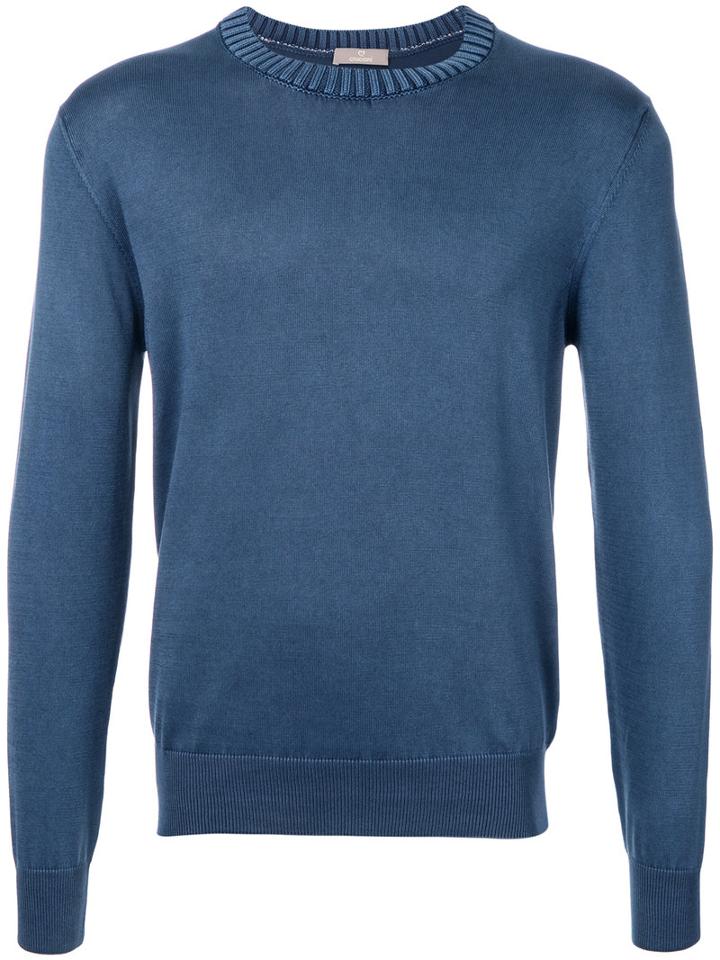 Cruciani Knitted Sweater, Men's, Size: 44, Blue, Cotton