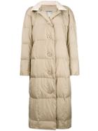Issey Miyake Vintage Buttoned Padded Coat - Nude & Neutrals