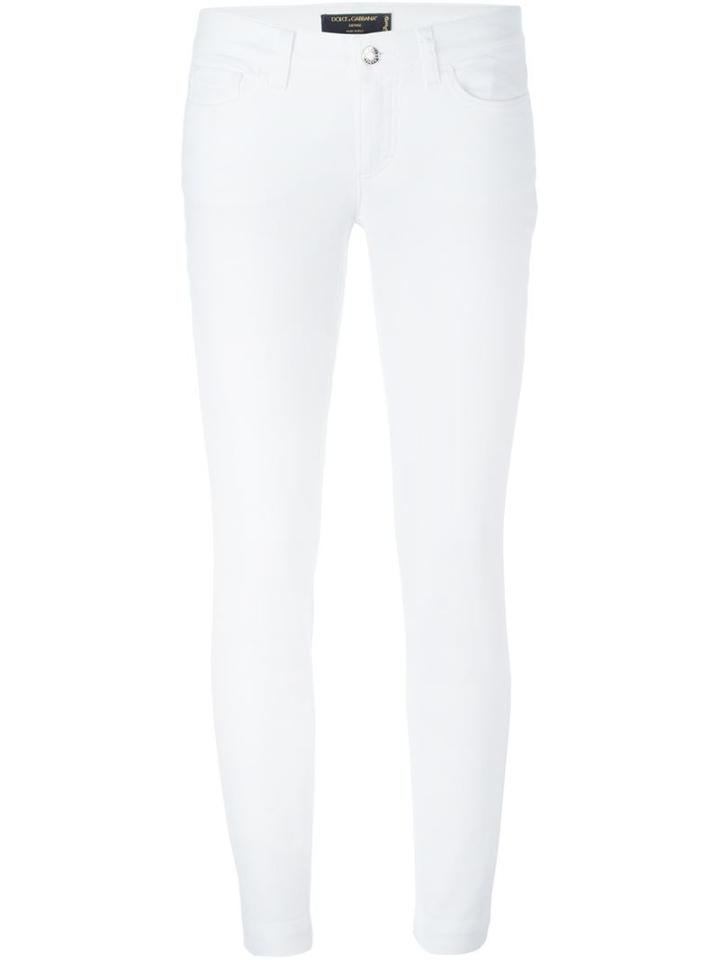 Dolce & Gabbana Skinny Jeans, Women's, Size: 44, White, Cotton/spandex/elastane