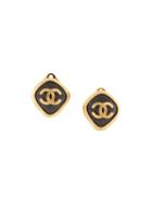 Chanel Pre-owned 1997 Cc Button Earrings - Gold