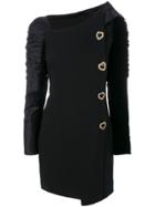 Versace Vintage Gathered Sleeve Dress - Black