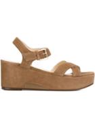 L Autre Chose Sling Back Platform Sandals, Women's, Size: 38, Brown, Suede/leather