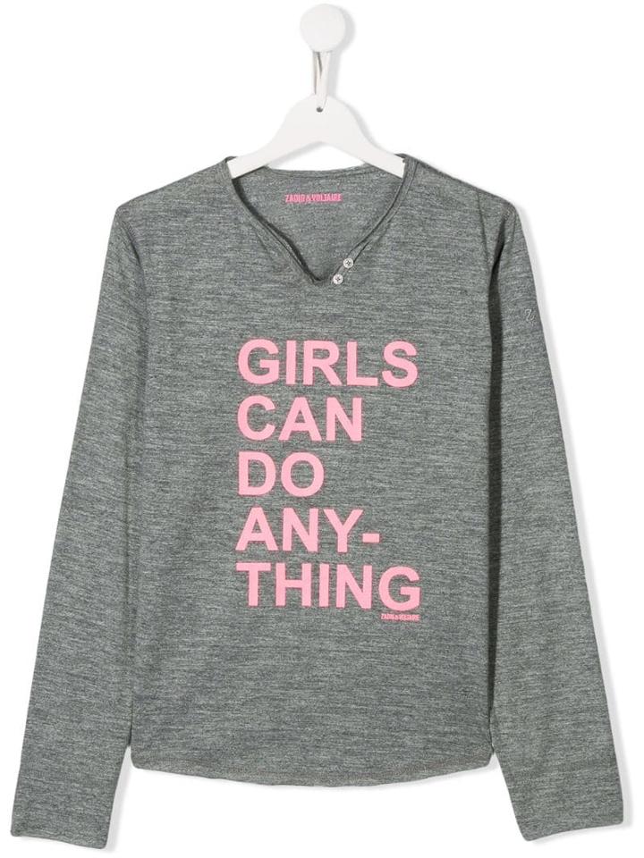Zadig & Voltaire Kids Teen Quote Sweatshirt - Grey