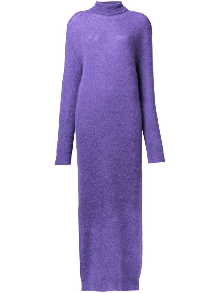 G.v.g.v. Turtleneck Long Dress, Women's, Size: Xs, Pink/purple, Nylon/mohair