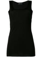 Side Split Tank Top - Women - Cotton/viscose - S, Black, Cotton/viscose, Andrea Ya'aqov