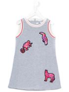 Msgm Kids - Animal Appliqué Dress - Kids - Cotton - 6 Yrs, Grey