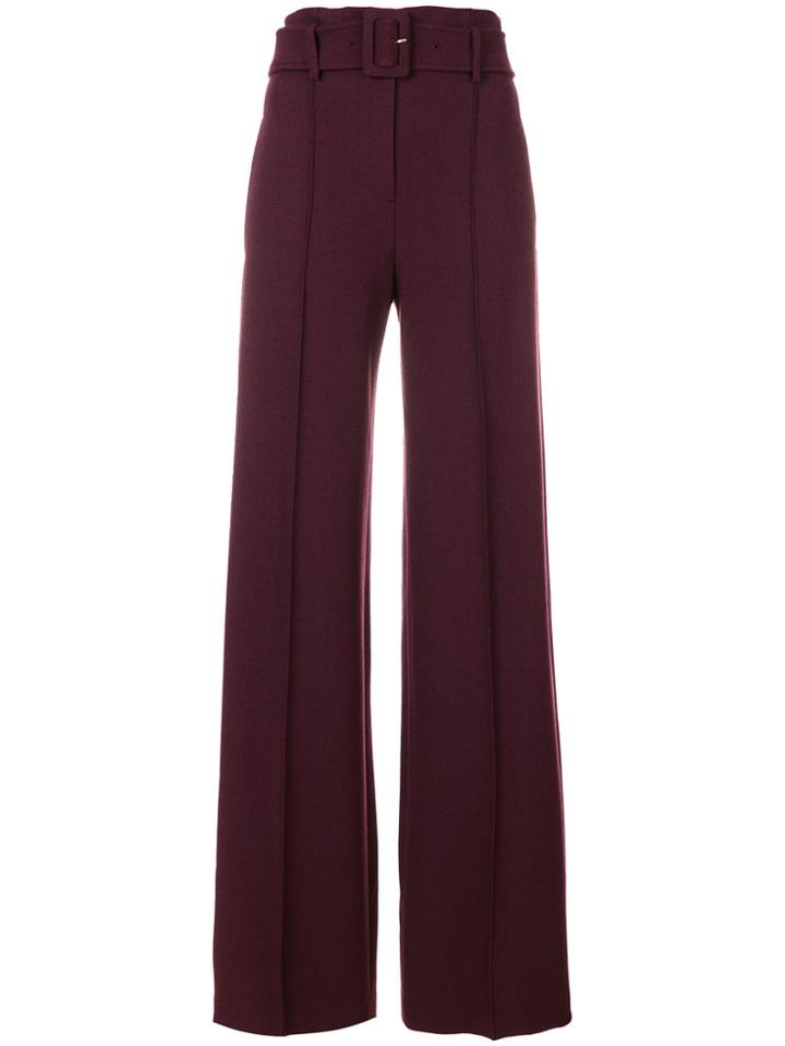 Theory Belted Stretch High Waist Trousers - Red