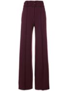 Theory Belted Stretch High Waist Trousers - Red