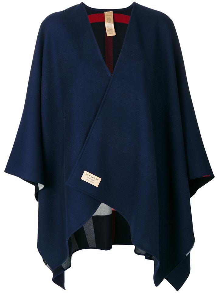Burberry Reversible Poncho - Blue