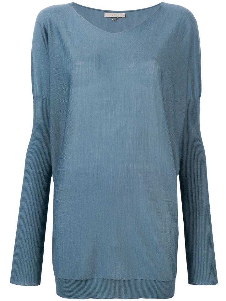 Mantu Boxy Knitted Top - Blue